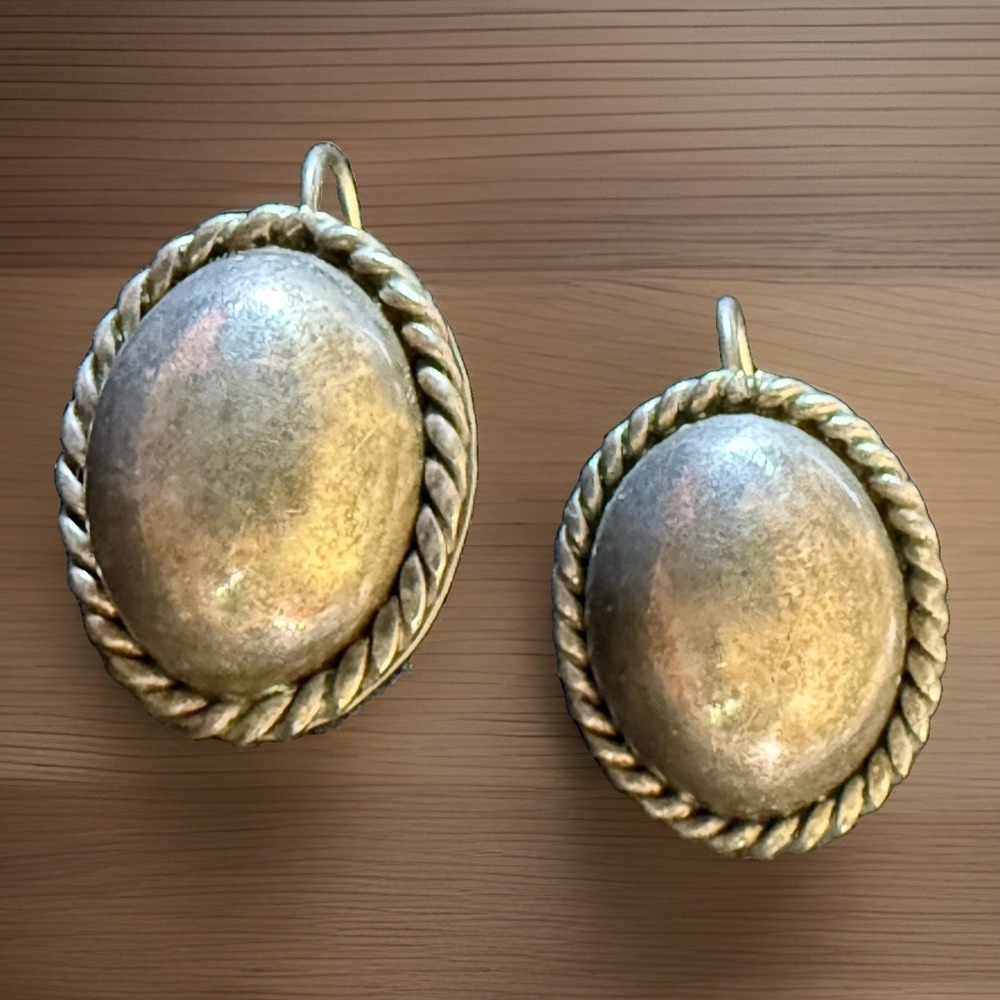 RARE Vintage MEXICO 925 Sterling Silver Exclusive Luxury Twisted Rope Earrings
